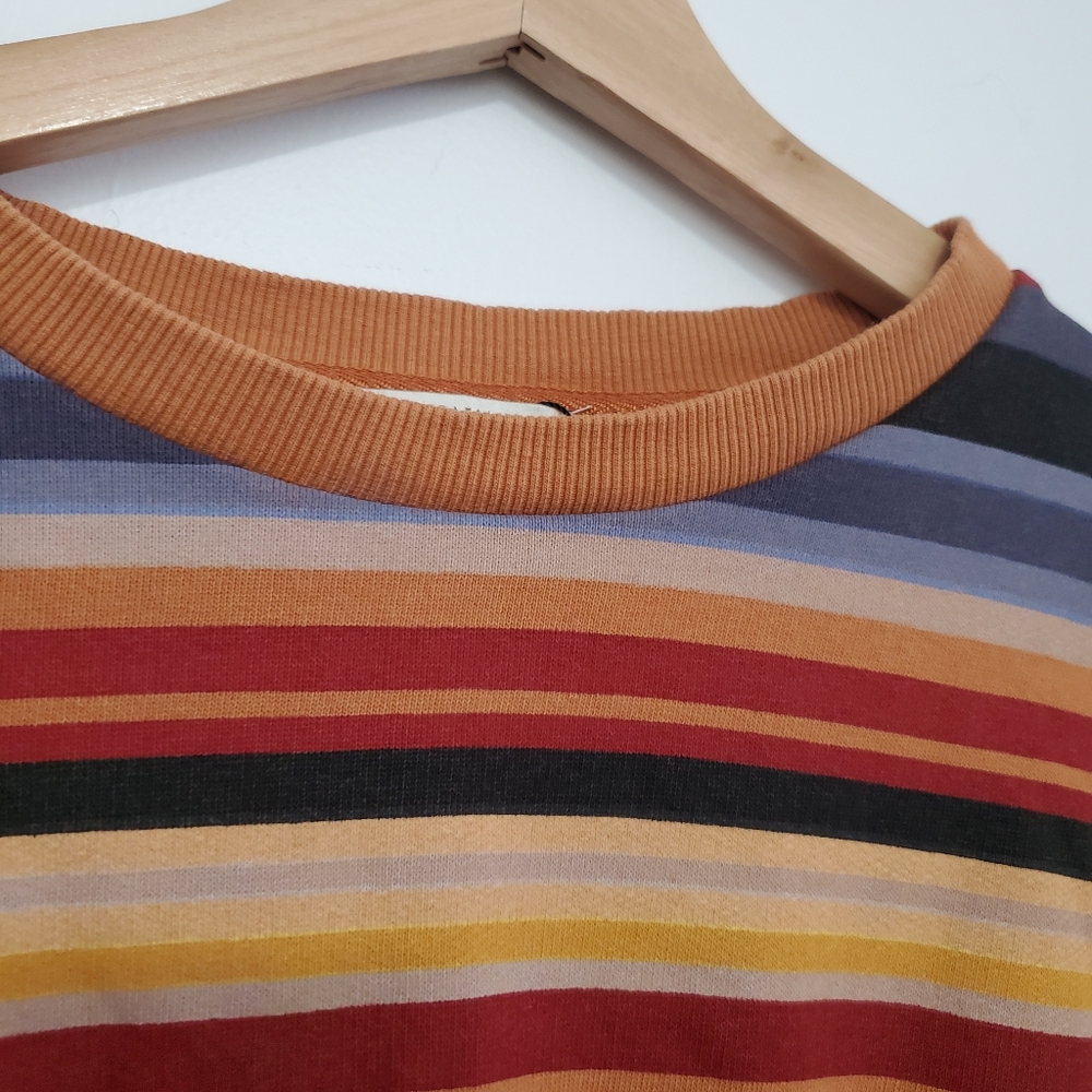 Zara Medium Sweater Trafaluc Striped Oversized Top Sunset Western Orange Aztec - Picture 8 of 16